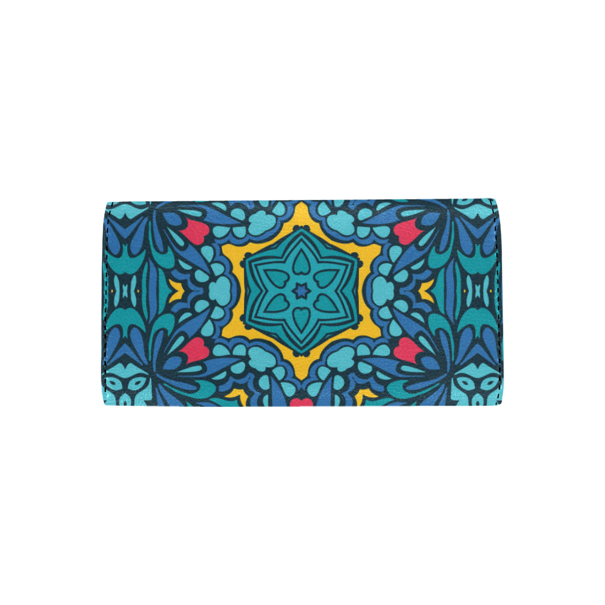 Kaleidoscope Pattern Print Design 04 Women's Trifold Wallet