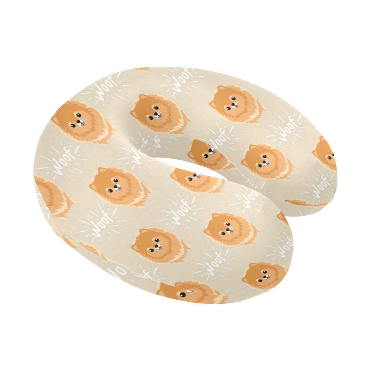 Pomeranians Pattern Print Design A04 U-Shaped Travel Neck Pillow