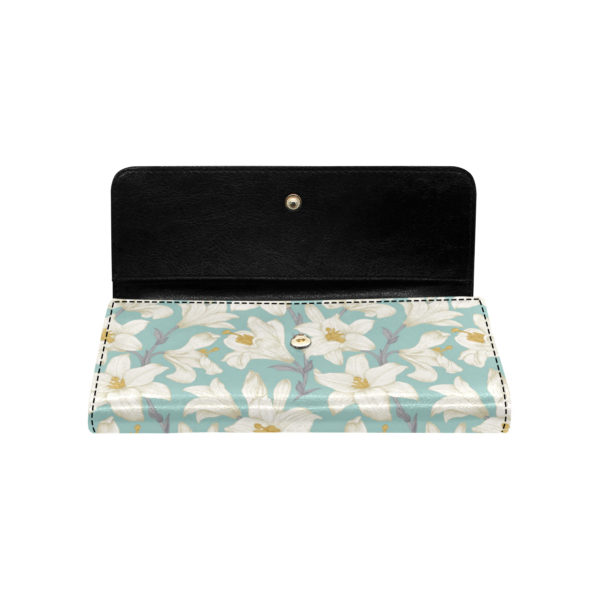 Lily Pattern Print Design 02 Women's Trifold Wallet