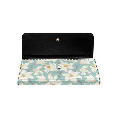 Lily Pattern Print Design 02 Women's Trifold Wallet