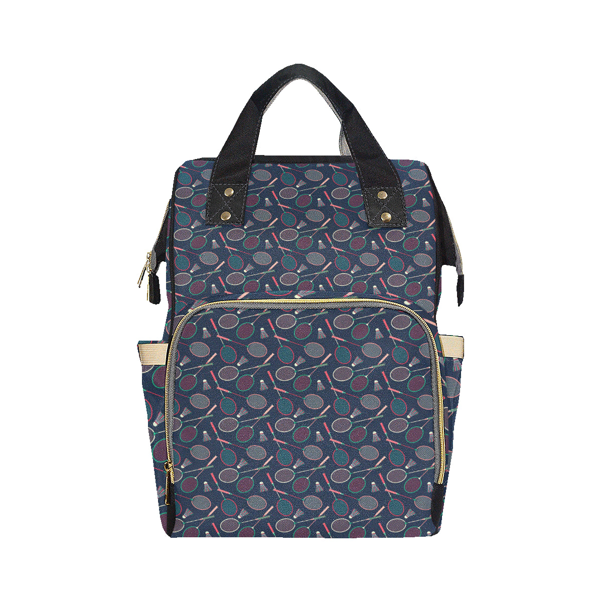 Badminton Pattern Print Design 03 Diaper Bag Backpack