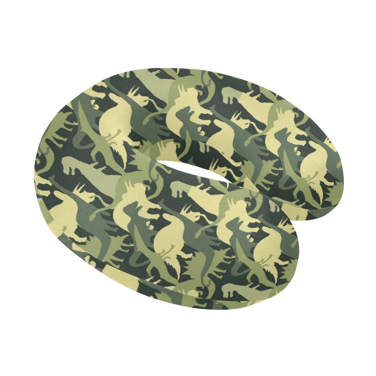 Camouflage Dinosaur Pattern Print Design 03 U-Shaped Travel Neck Pillow