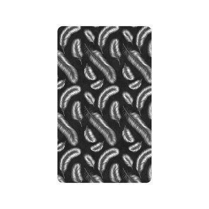 Feather Black White Design Print Rubber Doormat
