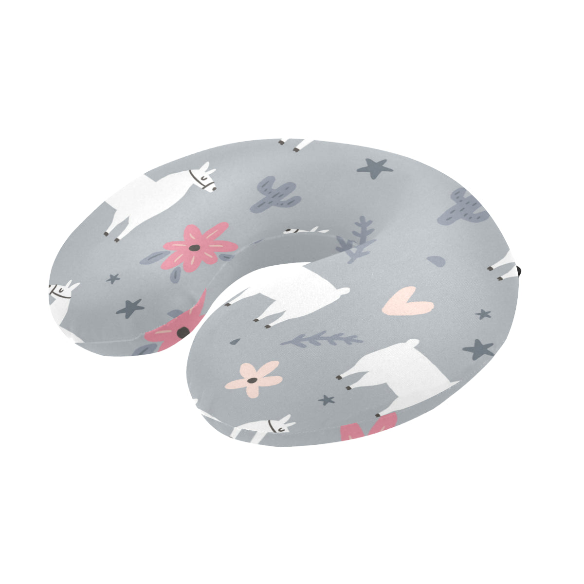 Llama Pattern Print Design 010 U-Shaped Travel Neck Pillow
