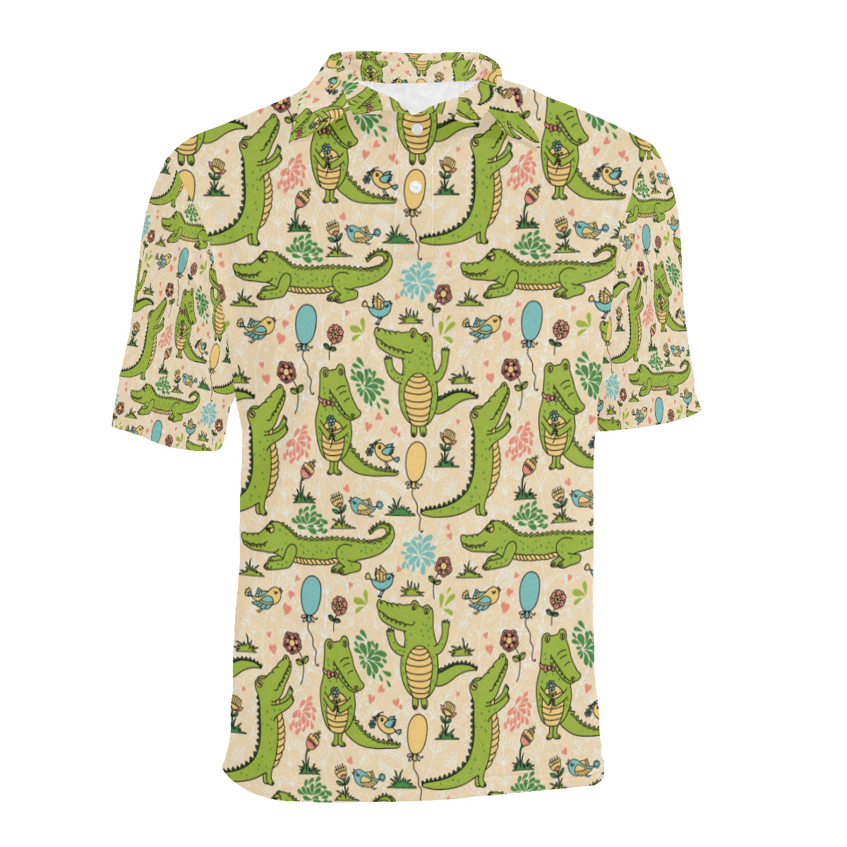 Alligator Pattern Print Design 01 Men Polo Shirt