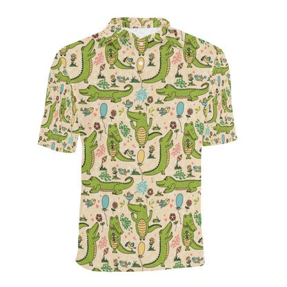 Alligator Pattern Print Design 01 Men Polo Shirt