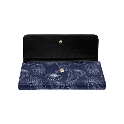 Jellyfish Pattern Print Design 05 Women's Trifold Wallet