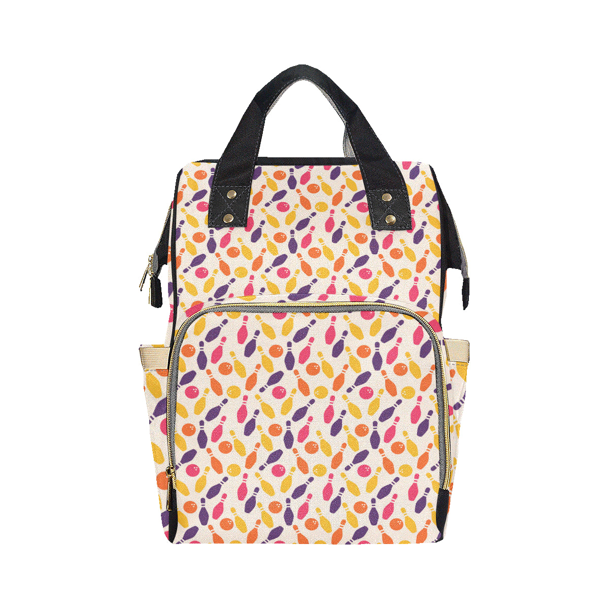 Bowling Pattern Print Design 06 Diaper Bag Backpack