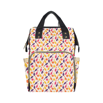 Bowling Pattern Print Design 06 Diaper Bag Backpack