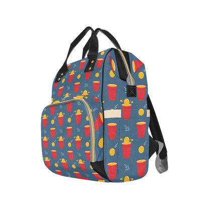 Beer Pong Pattern Print Design 02 Diaper Bag Backpack