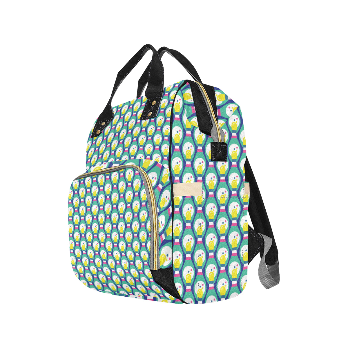 Bowling Pattern Print Design 04 Diaper Bag Backpack
