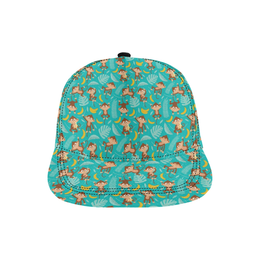 Monkey Happy Design Themed Print Snapback Cap