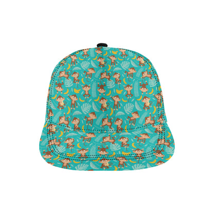 Monkey Happy Design Themed Print Snapback Cap