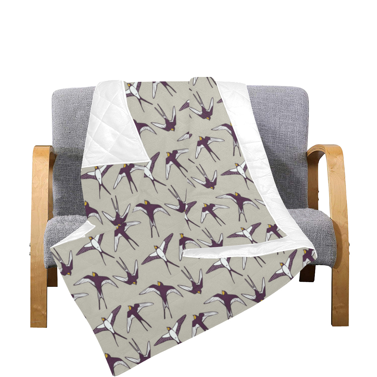 Swallow Bird Pattern Print Design 03 Premium Quilt