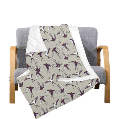 Swallow Bird Pattern Print Design 03 Premium Quilt