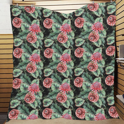 Dahlia Pattern Print Design DH06 Premium Quilt