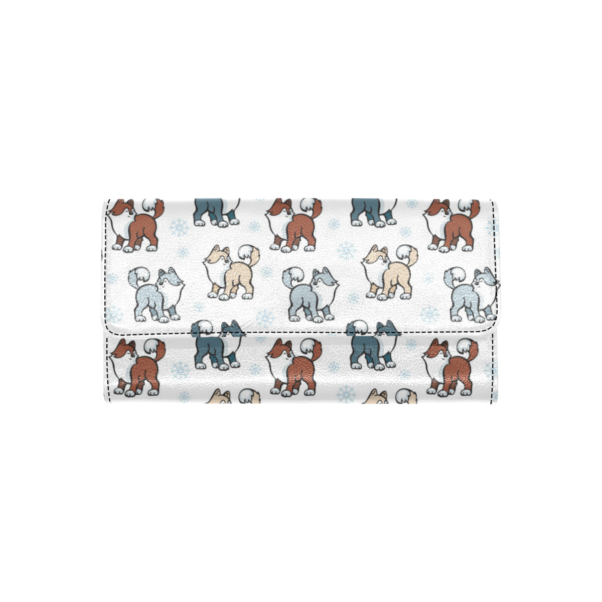 Alaskan Malamute Pattern Print Design 02 Women's Trifold Wallet