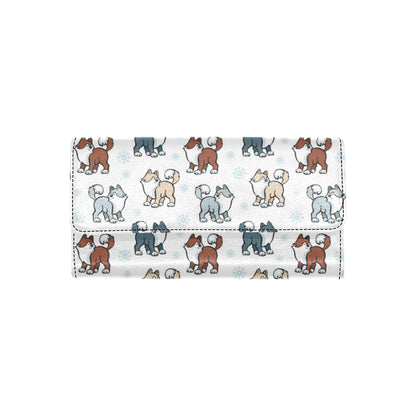 Alaskan Malamute Pattern Print Design 02 Women's Trifold Wallet