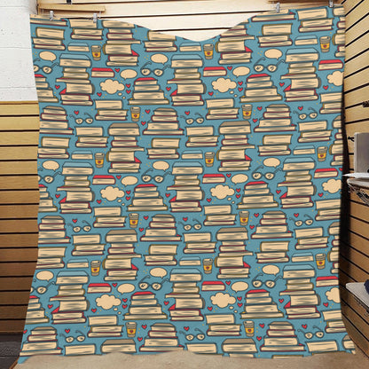 Book Pattern Print Design 03 Premium Quilt