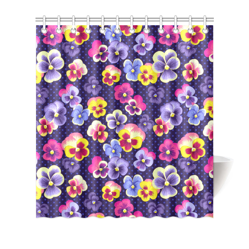 Pansy Pattern Print Design PS04 Shower Curtain