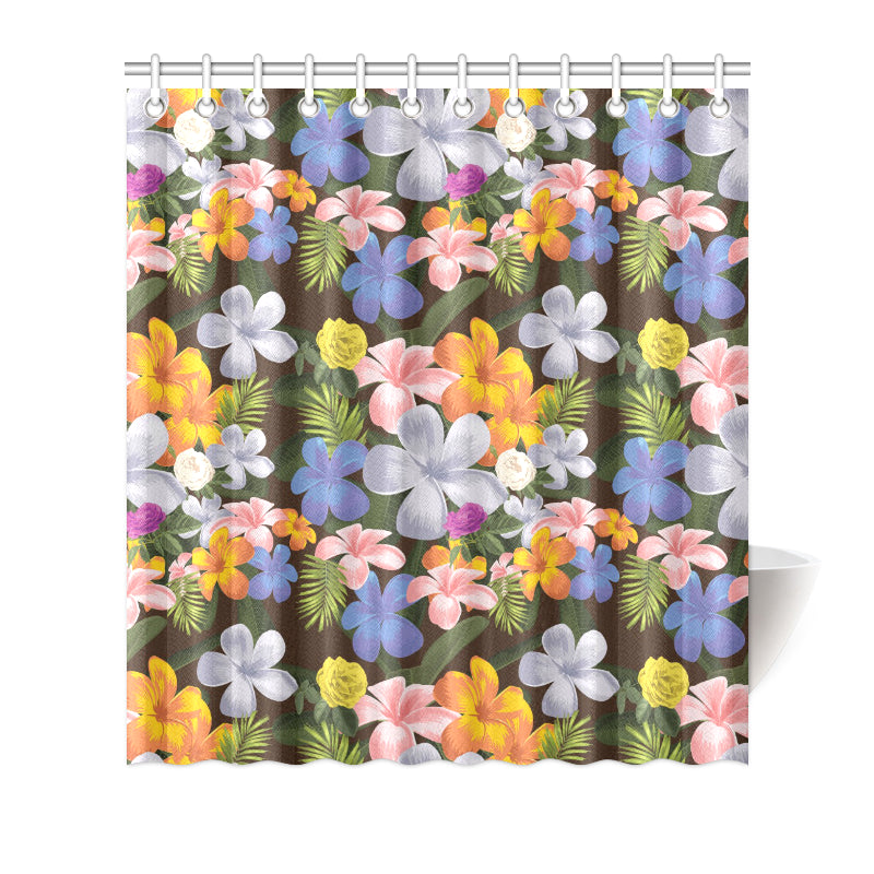 Plumeria Pattern Print Design PM03 Shower Curtain