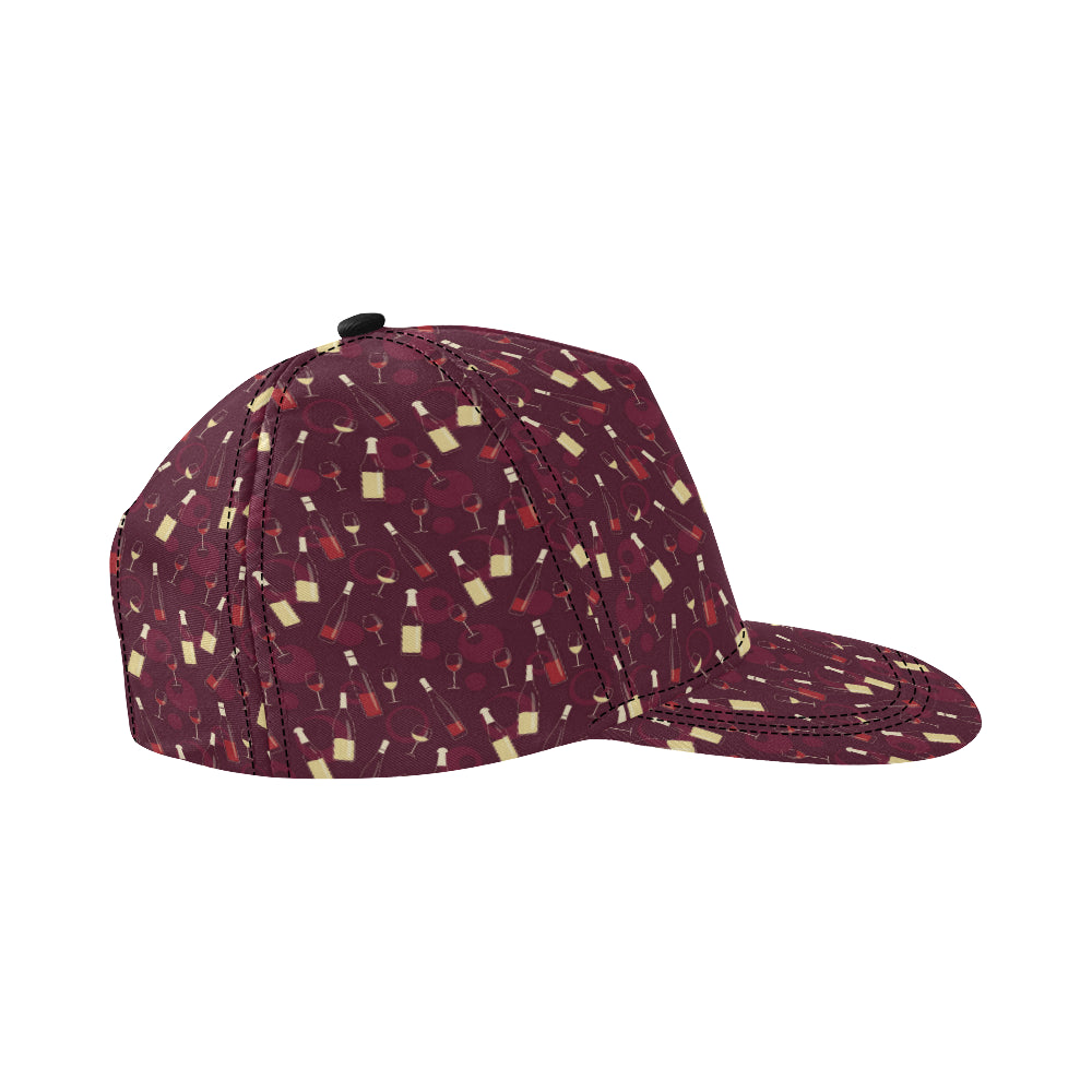 Wine Themed Pattern Print Snapback Cap