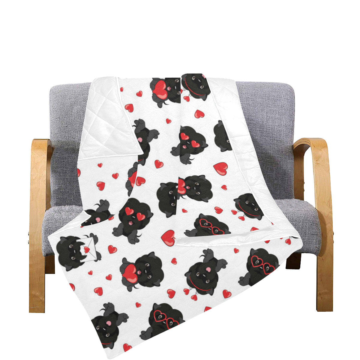 Affenpinscher Pattern Print Design 01 Premium Quilt