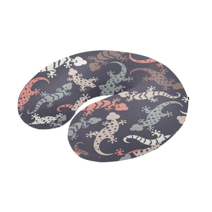Gecko Pattern Print Design 02 U-Shaped Travel Neck Pillow