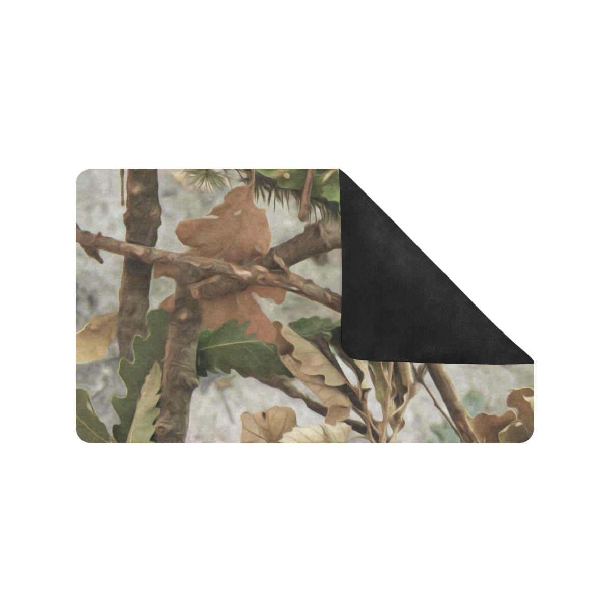 Camo Realistic Tree Forest Print Rubber Doormat
