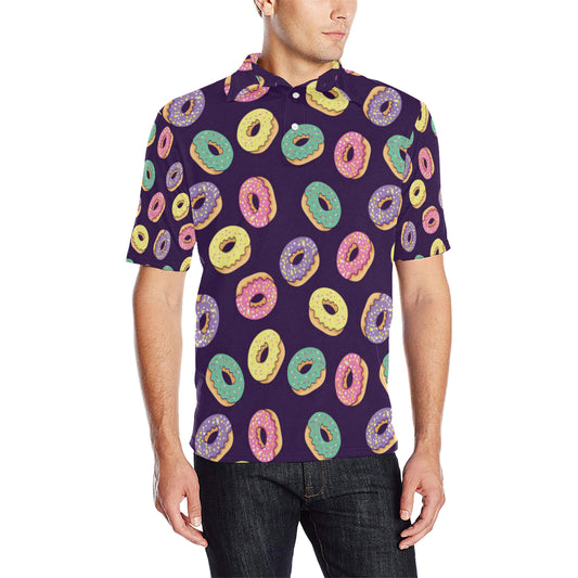 Donut Pattern Print Design DN08 Men Polo Shirt