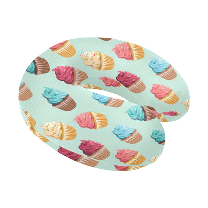 Cupcake Pattern Print Design 01 U-Shaped Travel Neck Pillow