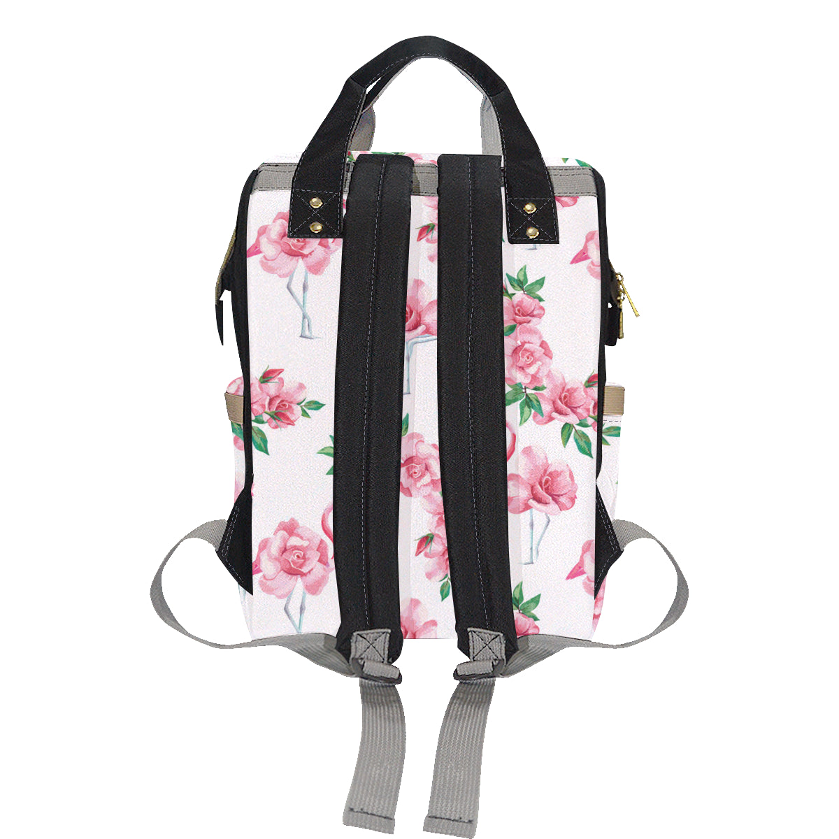 Flamingo Rose Pattern Diaper Bag Backpack