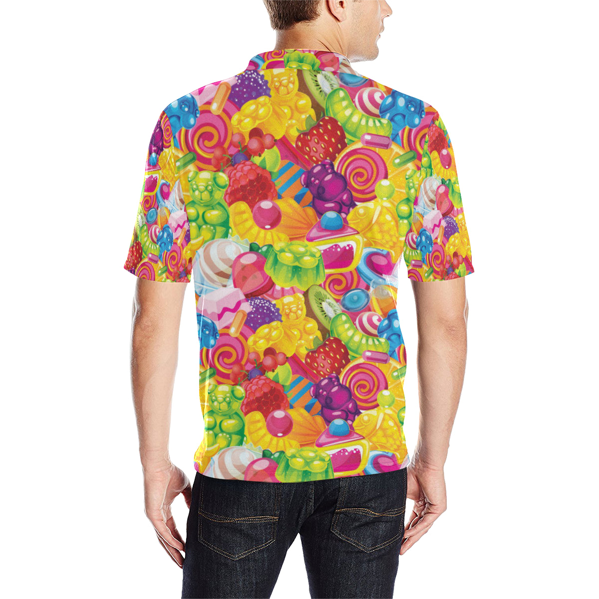 Candy Pattern Print Design CA01 Men Polo Shirt