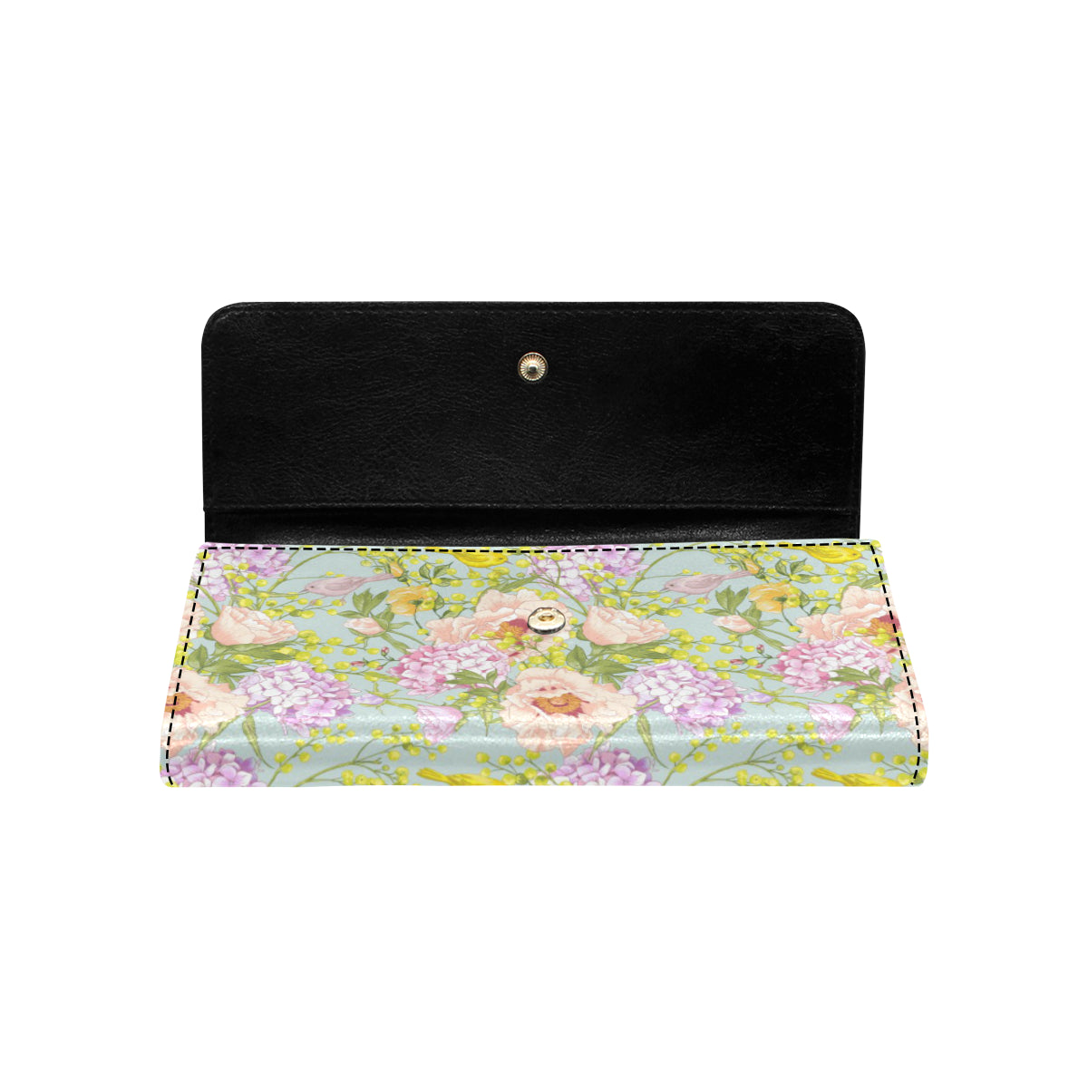 Hydrangea Pattern Print Design HD02 Women's Trifold Wallet