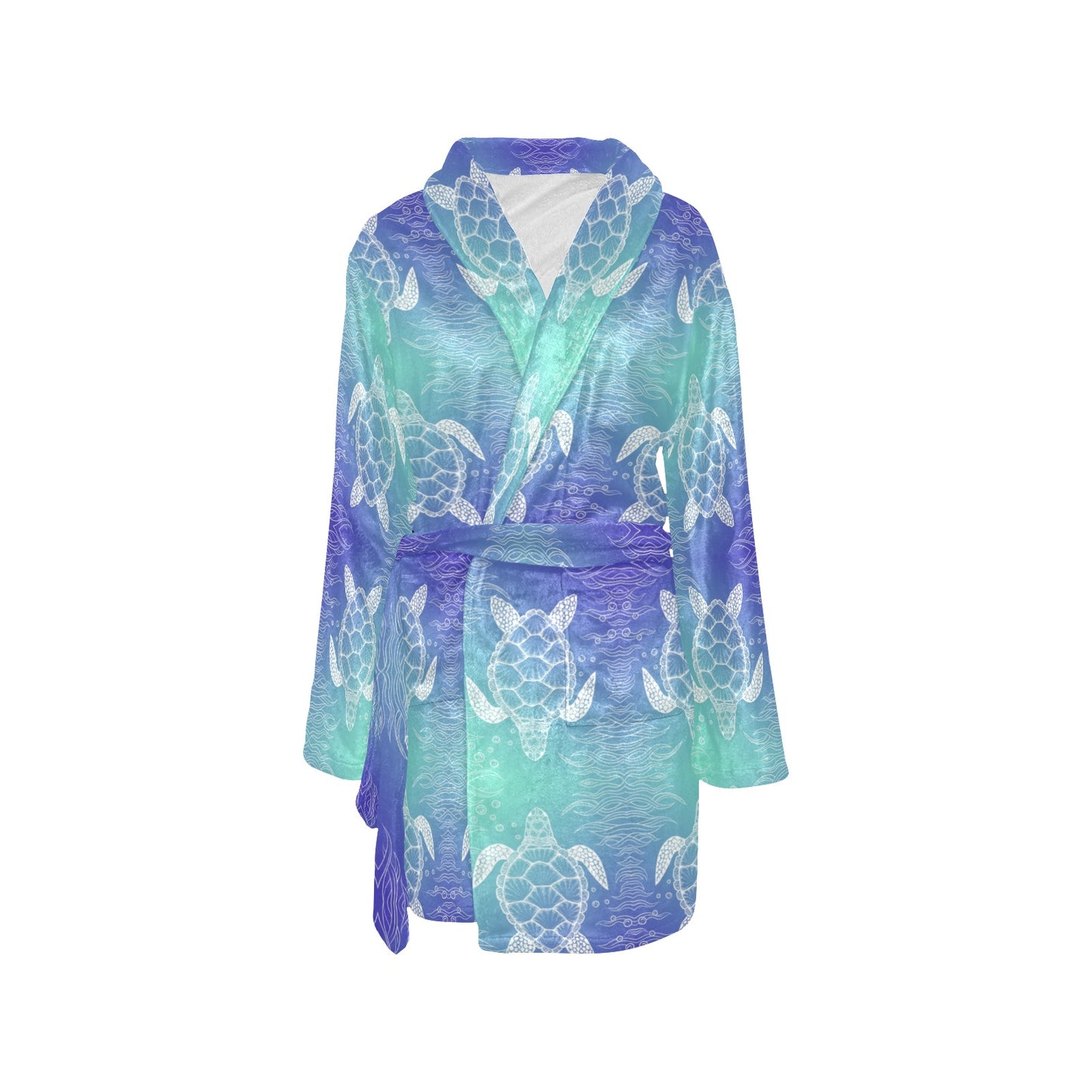 Sea Turtle Draw Women's Fleece Robe