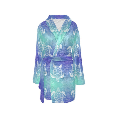 Sea Turtle Draw Women's Fleece Robe
