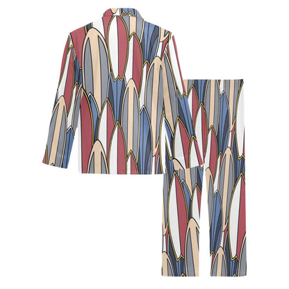 Surf board Pattern Men's Long Pajama Set