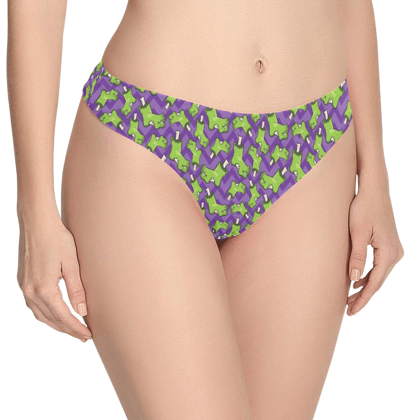Zombie Foot Design Pattern Print Women's Thongs
