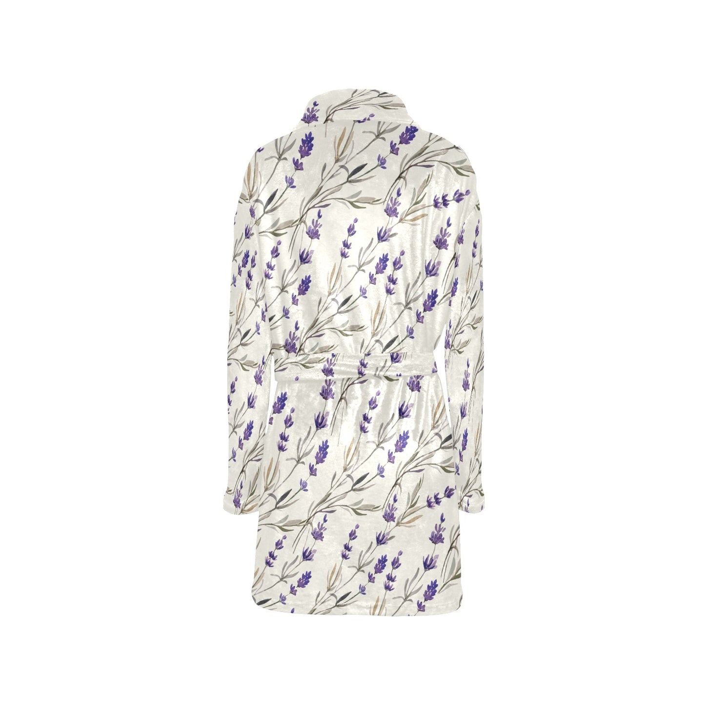 Lavender Pattern Print Design 01 Women's Fleece Robe