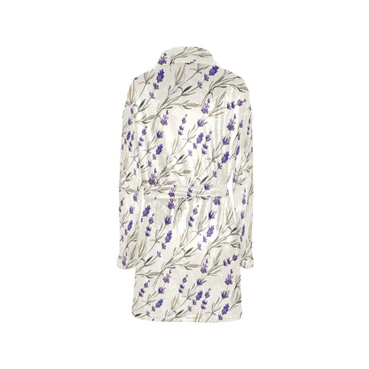 Lavender Pattern Print Design 01 Women's Fleece Robe