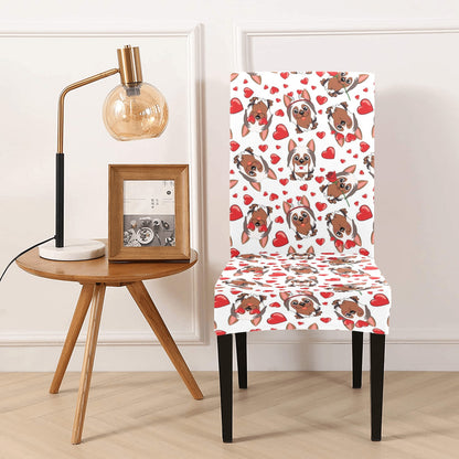 Silky Terriers Heart Print Design LKS302 Dining Chair Slipcover