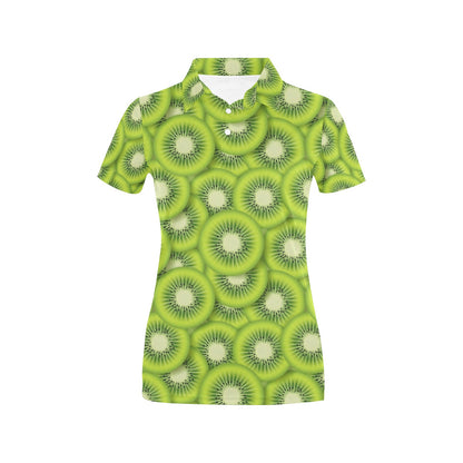Kiwi Pattern Print Design KW01 Women's Polo Shirt