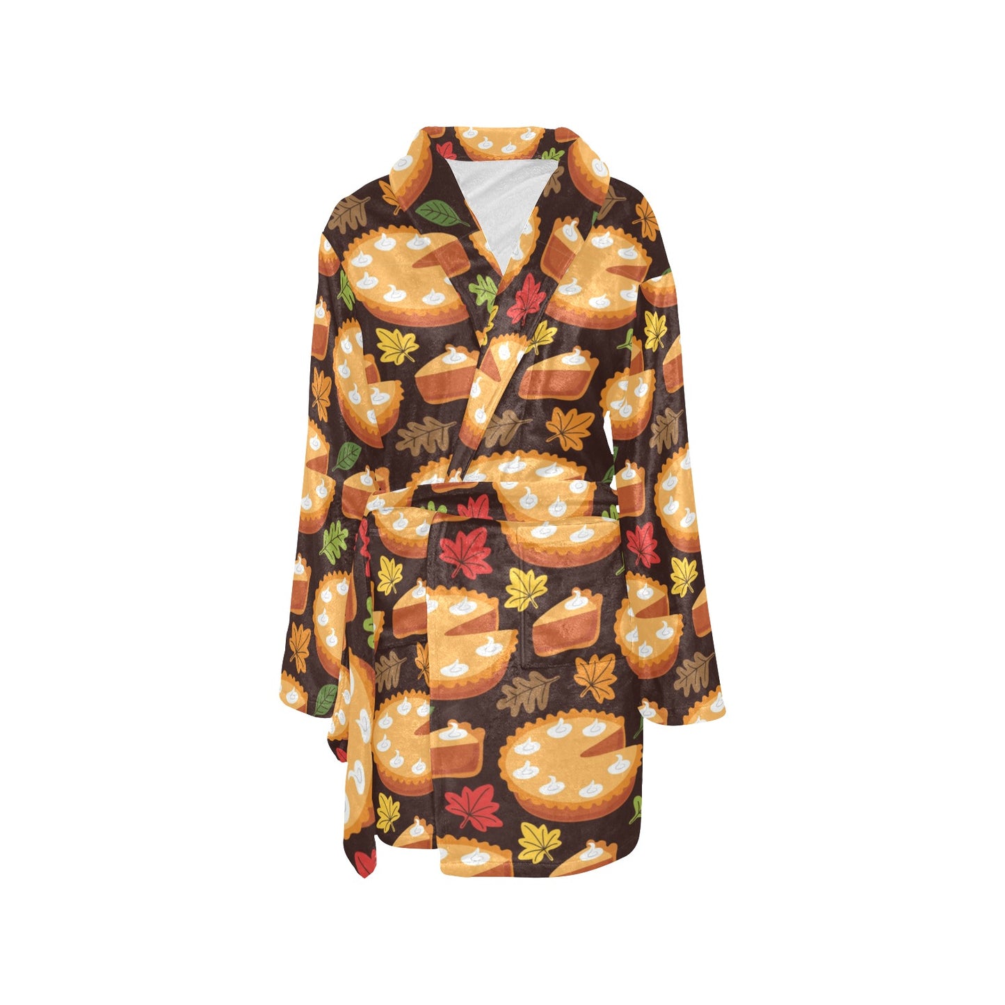 Pie Pattern Print Design A03 Women's Fleece Robe
