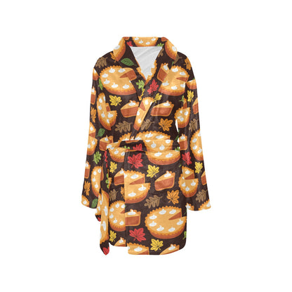 Pie Pattern Print Design A03 Women's Fleece Robe