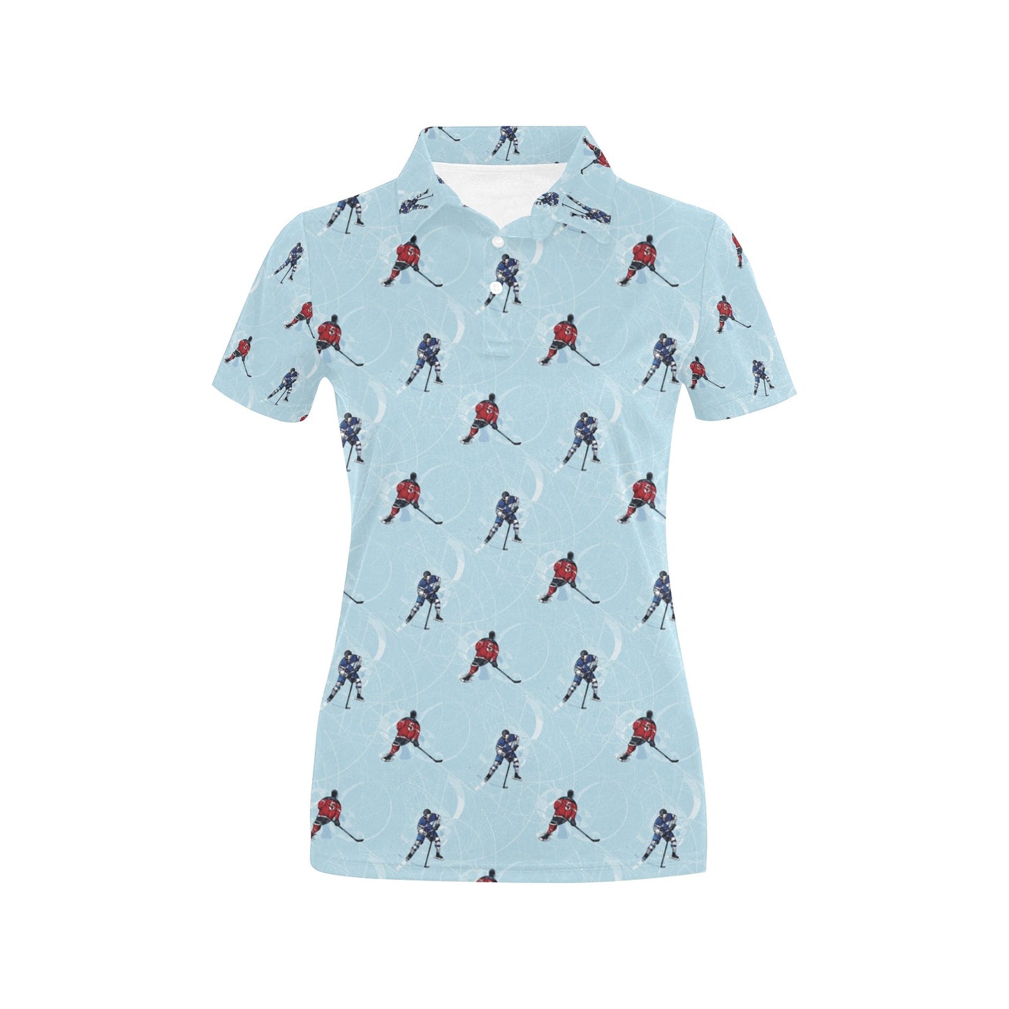 Hockey Player Print Design LKS302 Women's Polo Shirt