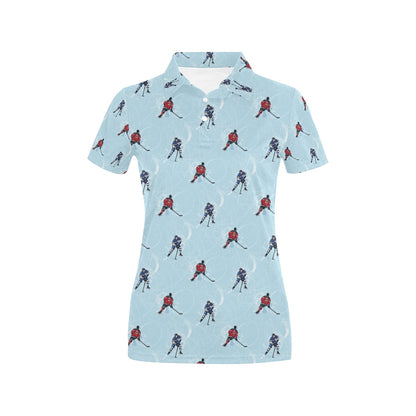 Hockey Player Print Design LKS302 Women's Polo Shirt