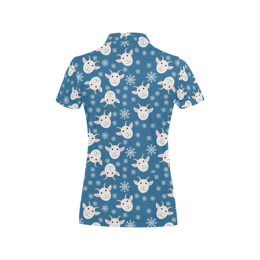 Goat Print Design LKS402 Women's Polo Shirt
