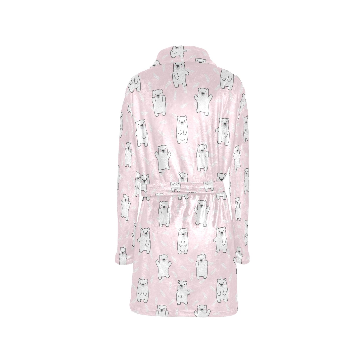 Polar Bear Pattern Print Design PB09 Women's Fleece Robe