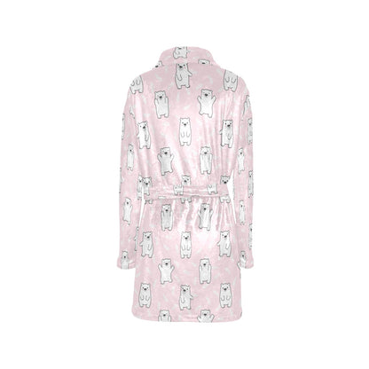 Polar Bear Pattern Print Design PB09 Women's Fleece Robe