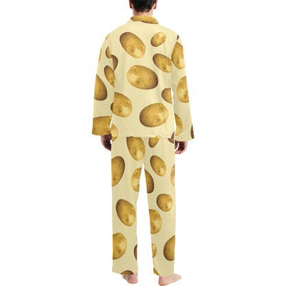 Potato Pattern Print Design A01 Men's Long Pajama Set